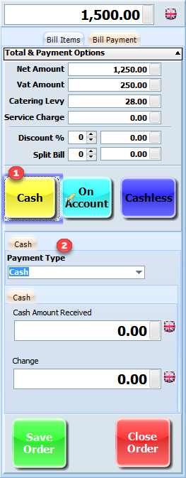 POSNew Order-Cash